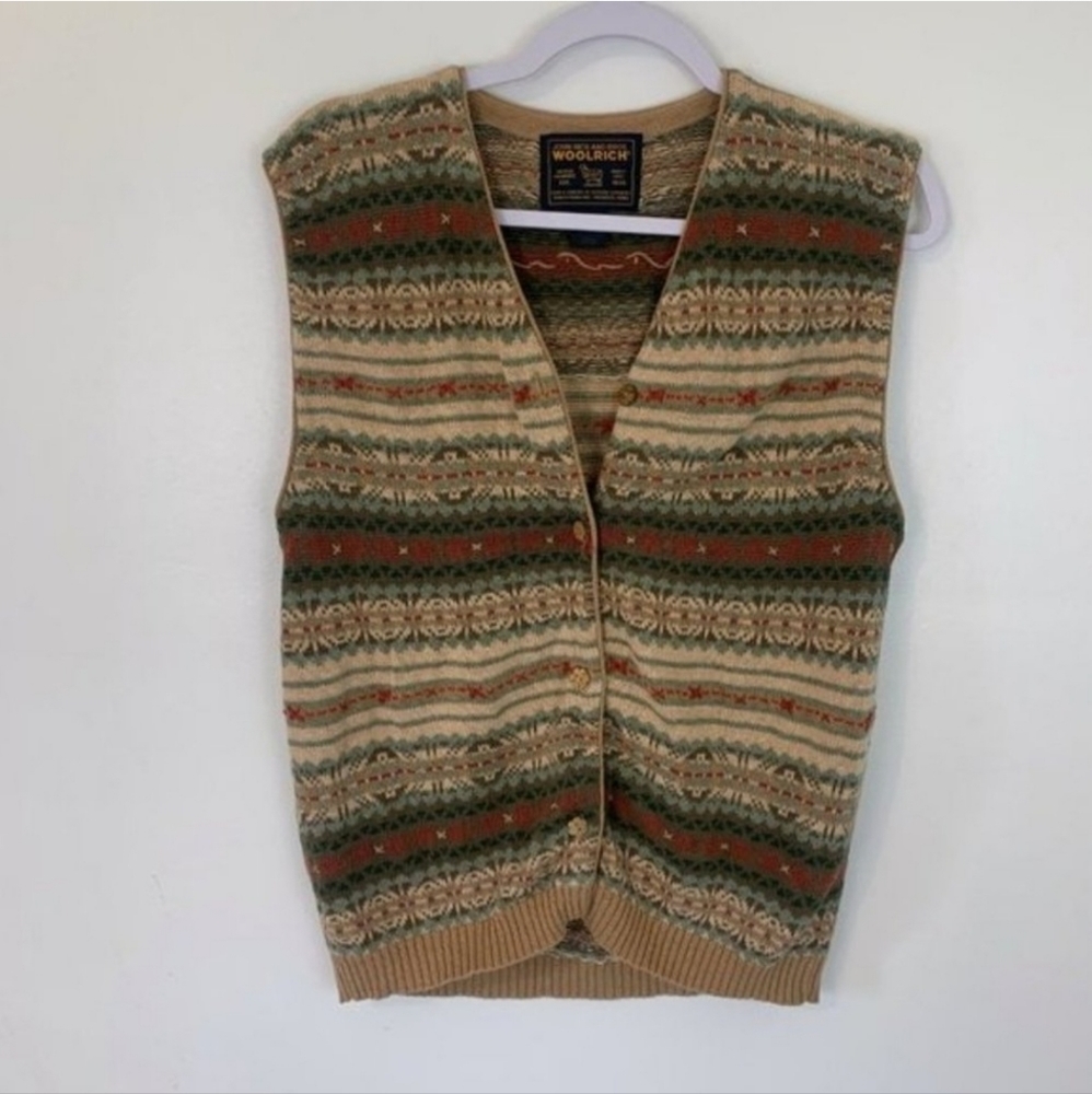 Woolrich Knit Striped Cardigan Vest